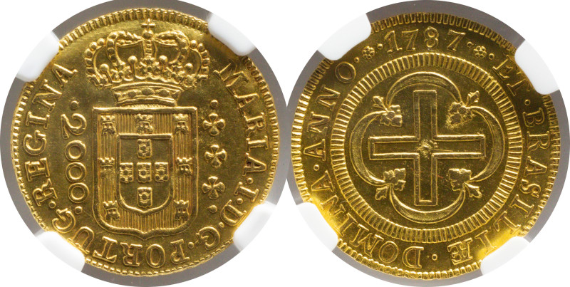 Certified Coins
Portugal Brazil D. Maria I 2000 Réis 1787
NGC MS 62