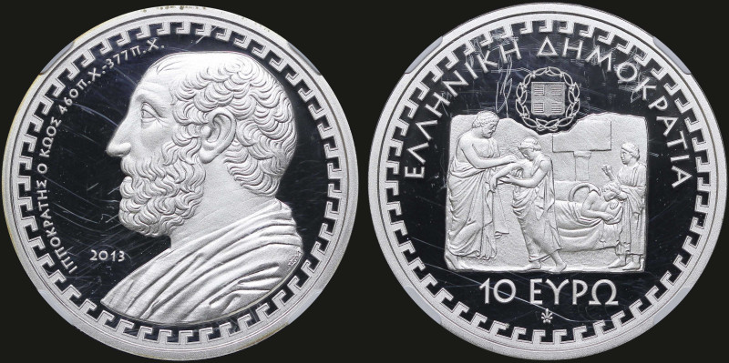 GREECE: 10 Euro (2013) in silver (0,925) commemorating the Hellenic culture / Me...