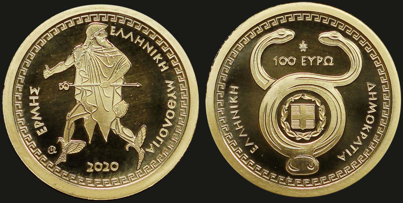 GREECE: 100 Euro (2020) in gold (0,999) commemorating the Hellenic mythology / T...