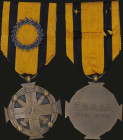 GREECE: Medal of Military Merit (1917). 2nd Class: Silver (or silvered) laurel wreath on the ribbon. With full original ribbon. Engraved by Sue and Ri...