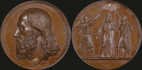 GREECE: Bronze medal {1821 (1836)} from the collection of medals that were engraved by Konrad Lange. Archbishop Germanos (Palaiwn Patrwn Germanos) on ...