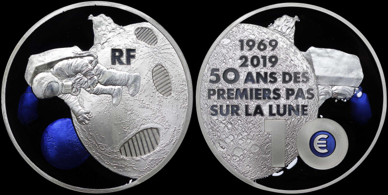 FRANCE: 10 Euro (2019) in silver (0,950) commemorating 50 years since the first ...