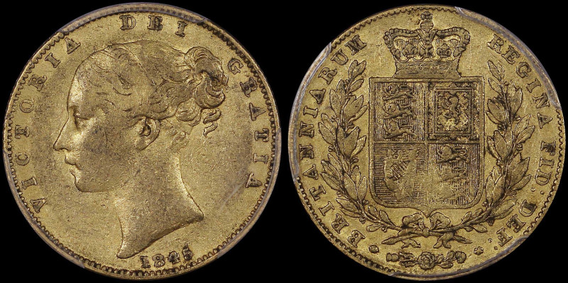 GREAT BRITAIN: 1 Sovereign (1845) in gold (0,917). Head of Queen Victoria facing...