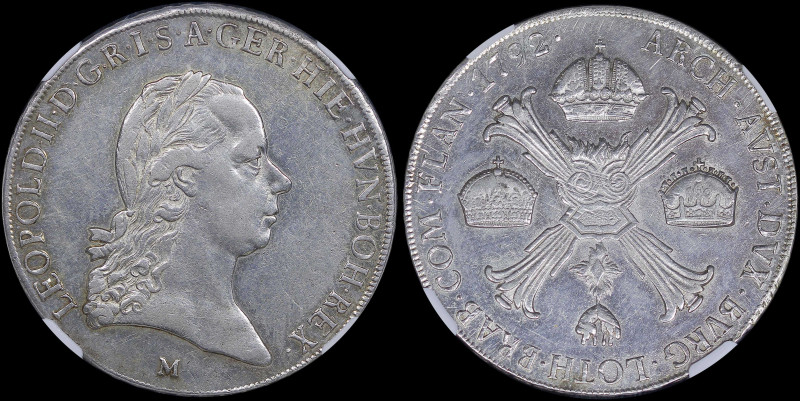 ITALIAN STATES / MILAN: 1 Crocione (1792 M) in silver (0,873). Laureate bust of ...