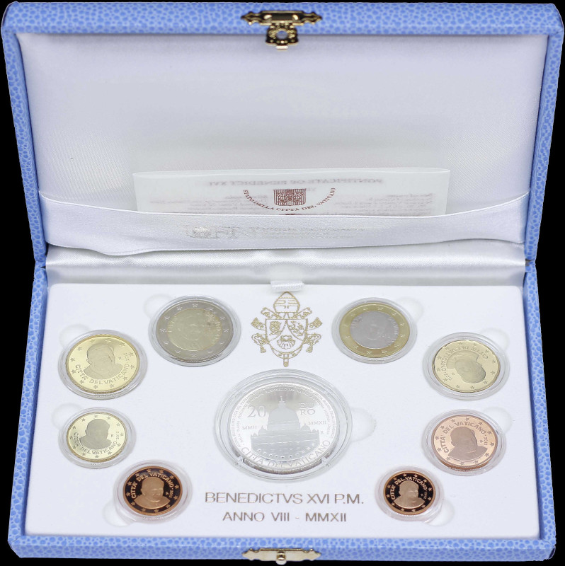 VATICAN CITY: Euro coin set (2012) composed of 1, 2, 5, 10, 20 & 50 Cent and 1 &...