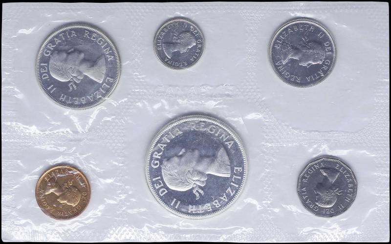 CANADA: Official set of 6 coins (1962) composed of 1 Cent, 5 Cents, 10 Cents, 25...