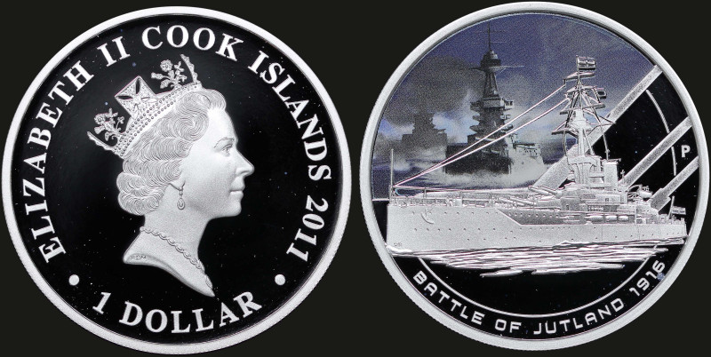 COOK ISLANDS: 1 Dollar (2011) in silver (0,999) commemorating the Battle of Jutl...