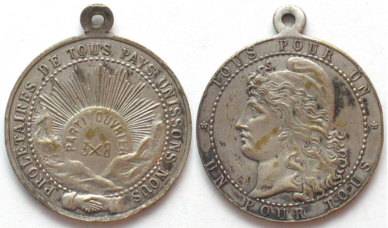 FRANCE. Medal ND (1880), Founding of the French Workers' Party, by Oudine, silve...