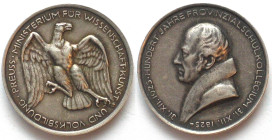 WEIMAR REPUBLIC. PRUSSIA. Medal 1925, 100 YEARS PROVINZIALSCHULKOLLEGIUM, by Alexander Oppler, 30mm, AU