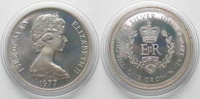 ISLE OF MAN. Crown 1977 Queen ELISABETH II Silver Jubilee silver Proof