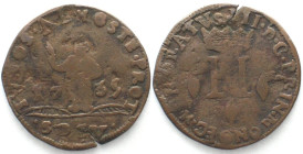 MONACO. Dardenna (8 Deniers) 1735, Honore III, copper, VF