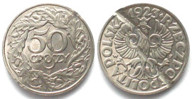 RRR! POLAND. 50 Groszy 1923 HF = Huguenin Hermitage, nickel, Specimen