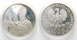 POLAND. Proba 1000 Zlotych 1982, JOHN PAUL II, silver, Proof SCARCE!