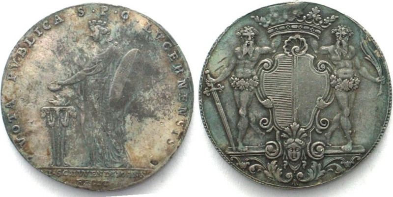 LUZERN. Zinnabschlag der Silbermedaille o.J.(1815), Bataillon Göldi, Zinn SM 817...