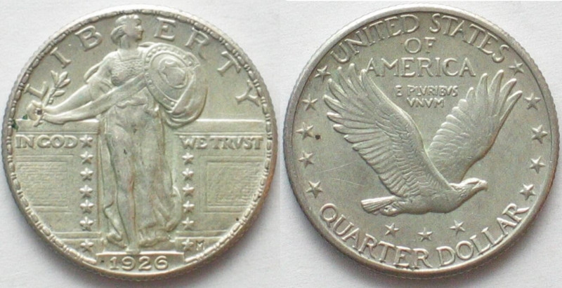 USA. 1926 Standing Liberty Quarter, silver, UNC-! KM # 145.