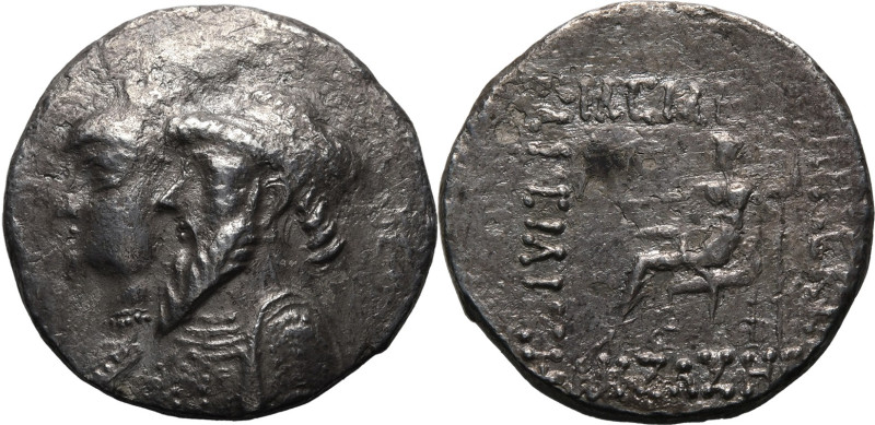 ANCIENT GREECE. KINGDOM OF ELYMAIS. Kamnaskires III and Anzaze. 
Silver tetradr...