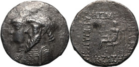 Ancient Greece: Kingdom of Elymais Kamnaskires III and Anzaze circa 82-72 BC Silver Tetradrachm Very Fine