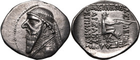 Ancient Greece: Kingdom of Parthia Mithradates II 120-109 BC Silver Drachm Good Extremely Fine