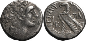 Ancient Greece: Ptolemaic Kingdom Ptolemy XII 'Neos Dionysos (Auletes)' dated RY 20 = 62/1 BC Silver Tetradrachm About Very Fine