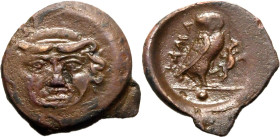 Ancient Greece: Sicily, Kamarina circa 420-405 BC Bronze Onkia Very Fine