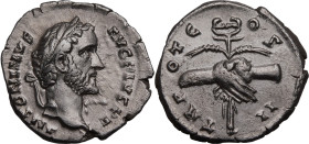 Roman Empire Antoninus Pius AD 138-139 Silver Denarius Good Very Fine