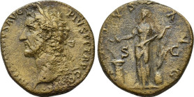 Roman Empire Antoninus Pius AD 140-144 Bronze Sestertius Very Fine