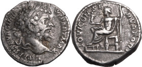 Roman Empire Septimius Severus AD 197-200 Silver Denarius Very Fine; nicely toned