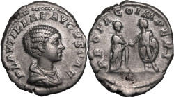 Roman Empire Plautilla (wife of Caracalla) AD 202-205 Silver Denarius Good Very Fine