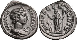 Roman Empire Julia Mamaea (mother of Severus Alexander) AD 222-235 Silver Denarius Extremely Fine; evidence of die wear to rev., boasting lustrous, br...