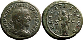 Roman Empire Philip I AD 244-249 Bronze As Very Fine; attractive green patina