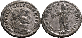 Roman Empire Diocletian AD 294 Billon Follis Very Fine; plenty of silvering