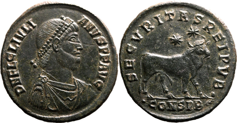 ROMAN EMPIRE. Julian II. 
Bronze ae29, AD 361-363. Constantinople. 
Obv: D N F...