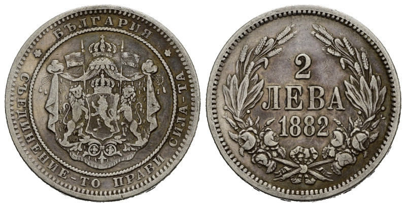 BULGARIA. 2 Leva 1882. Ag. BB