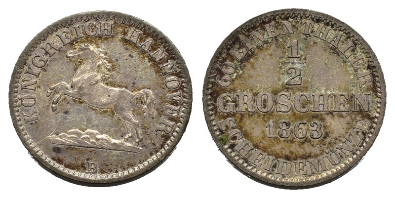 GERMANIA. Hannover. 1/2 Groschen 1863. Mi. KM#235. Ottima argentatura. SPL+