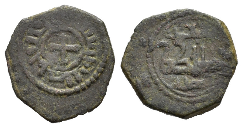 MESSINA. Ruggero II (1105-1154). Follaro AE (1,36 g). Sp.80. MB