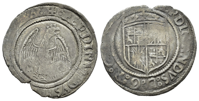 MESSINA. Ferdinando il Cattolico (1479-1516). Tarì con sigle MC. Ag (3,58 g). MI...