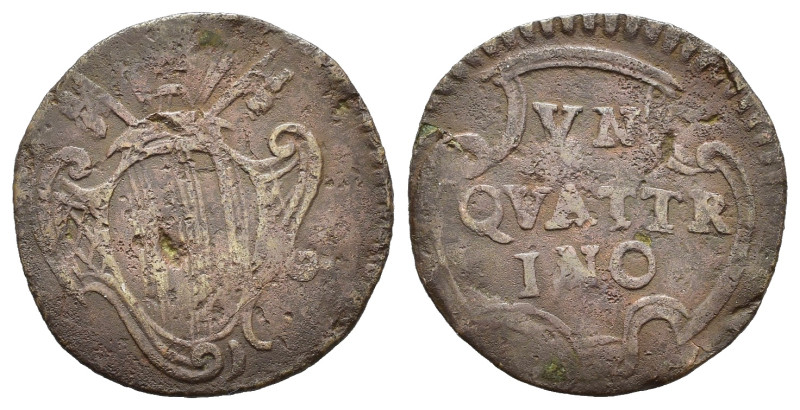 RAVENNA. Stato Pontificio. Benedetto XIV (1740-1758). Quattrino Cu (1,71 g). Mun...