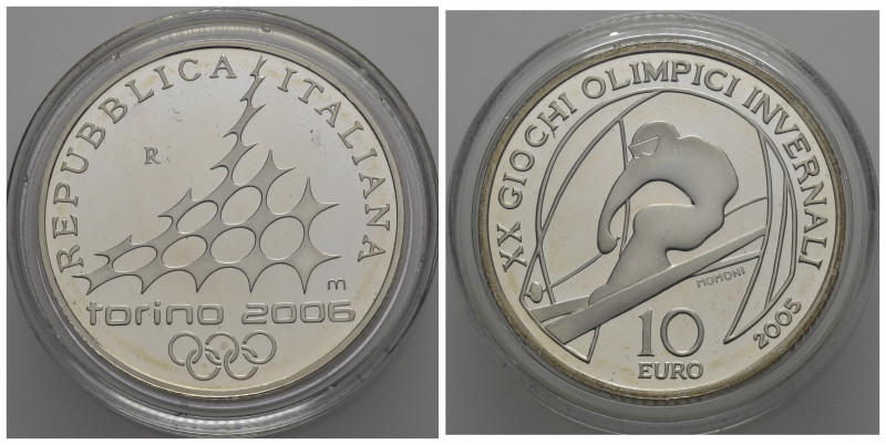 Repubblica Italiana. 10 Euro 2005 Olimpiadi Invernali di Torino. Ag. Proof