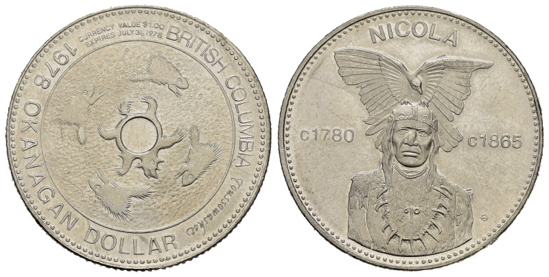 Gettoni. BRITISH COLUMBIA. Gettone 1978 "Nativi americani" Okanagan Dollar. Ni. ...