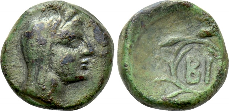 THRACE. Bisanthe. Ae (3rd century BC). 

Obv: Veiled head of Demeter right, we...