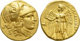 KINGS OF MACEDON. Alexander III 'the Great' (336-323 BC). GOLD Stater. Lampsakos. Lifetime issue.