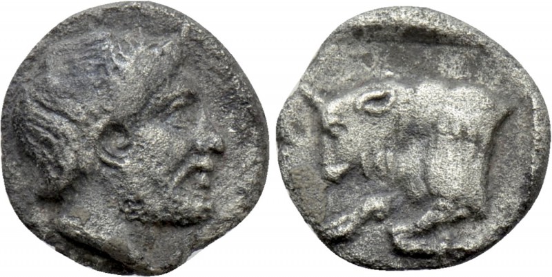 SATRAPS OF CARIA. Hekatomnos (Circa 395-353 BC). Diobol. Mylasa. 

Obv: Head r...