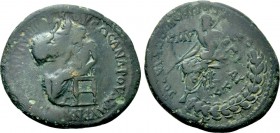 IONIA. Smyrna. Pseudo-autonomous. Time of Nero to Vitellius (54-69). Ae. Ti. Kl. Sosandros & Ti. Kl. Hieronymos, magistrates.