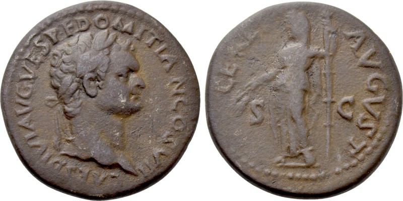 DOMITIAN (Caesar, 69-81). Dupondius. 

Obv: CAES DIVI AVG VESP F DOMITIAN COS ...