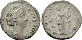 DIVA FAUSTINA I (Died 140/1). Denarius. Imitating Rome. Struck under Antoninus Pius.