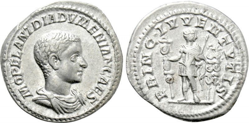 DIADUMENIAN (Caesar, 217-218). Denarius. Rome. 

Obv: M OPEL ANT DIADVMENIAN C...