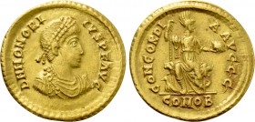 HONORIUS (393-423). GOLD Solidus. Thessalonica.