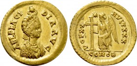GALLA PLACIDIA (Augusta, 421-450). GOLD Solidus. Constantinople.
