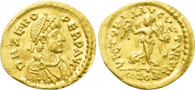 ZENO (Second reign, 476-491). GOLD Tremissis. Constantinople.