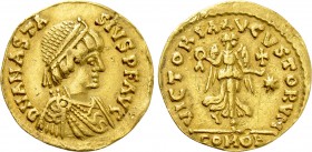 OSTROGOTHS. Theoderic (493-526). GOLD Tremissis. Rome. In the name of Byzantine emperor Anastasius I.